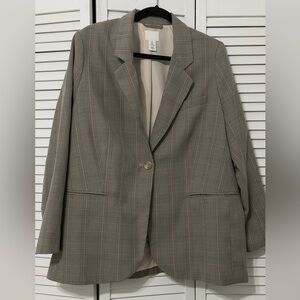 H&M Cream Blazer with Black Trim